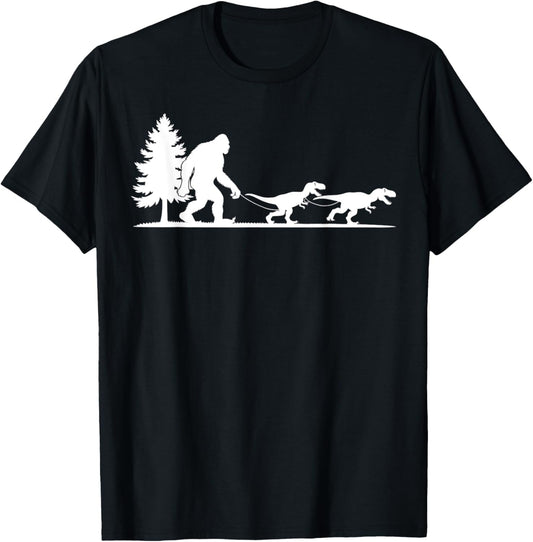Sasquatch Walking TRex Dinosaur Funny Bigfoot Humor Gift T-Shirt