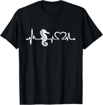 Love seahorse Women Shirt heartbeat seahorse Lover girl T-Shirt