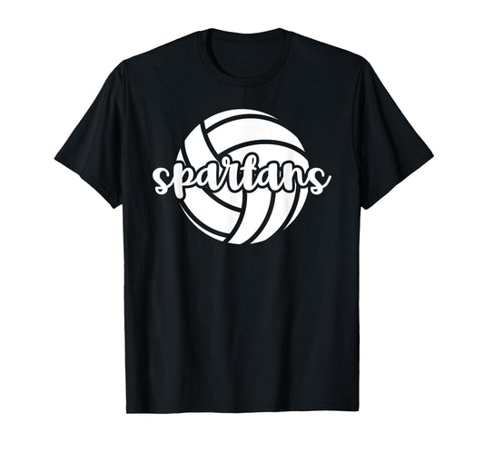 Spartans Volleyball Team Mascot School Spirit Game Night T-Shirt
