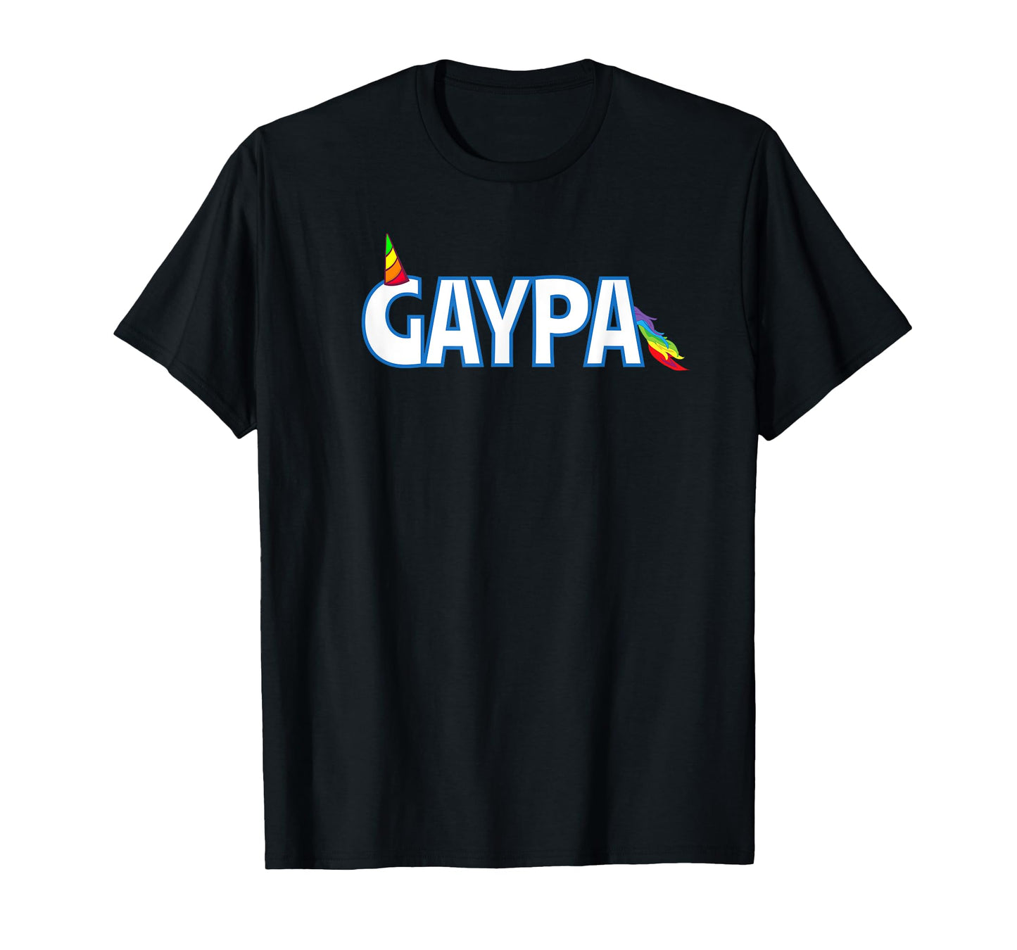 GAYPA Funny LGBTQ Pride Rainbow Unicorn Horn Gay Grandpa T-Shirt