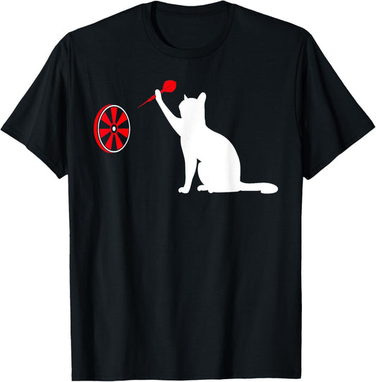 Darts Cat - Funny Dart Throwing Cat Dart and Cat Lover T-Shirt
