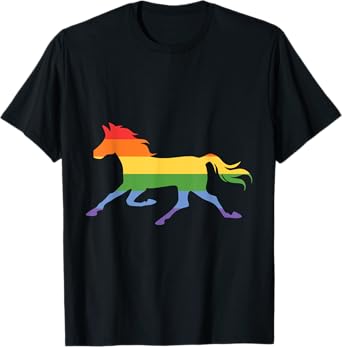 Rainbow horse Gay Pride LGBTQ Streetwear Rainbow Horse Lover T-Shirt
