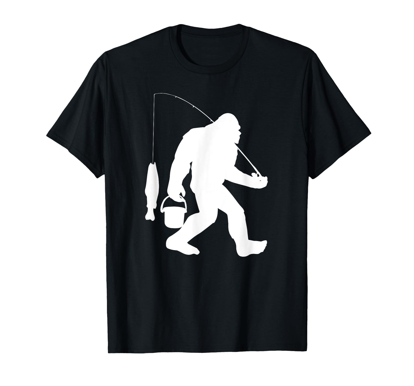 Bigfoot Fishing Shirt Funny Sasquatch and Fish T-Shirt