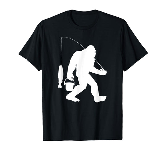Bigfoot Fishing Shirt Funny Sasquatch and Fish T-Shirt