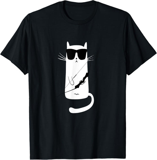 Funny Cat Wearing Sunglasses Archery T-Shirt