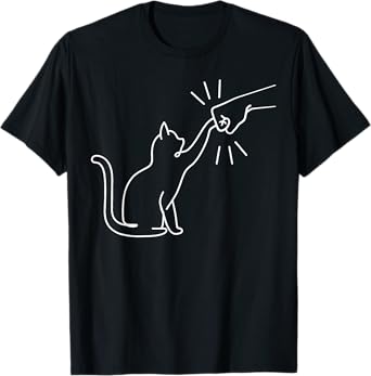 Cute Pet Paw I Love My Cat Best Friend Fist Bump Paw Cat Men Women Girls Kids T-Shirt