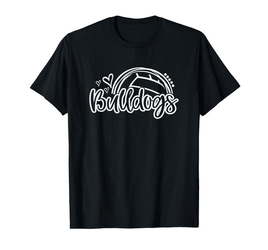 Volleyball Bulldogs School Sports Fan Team Spirit T-Shirt