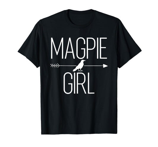 Magpie Girl Gift For Women Bird Animal Corvid Lover T-Shirt