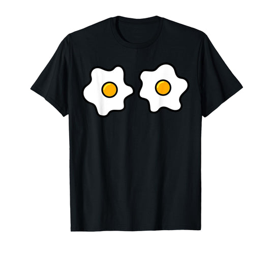 Funny Egg Boobs, Fried Egg Lovers Egg Eyes Halloween Costume T-Shirt