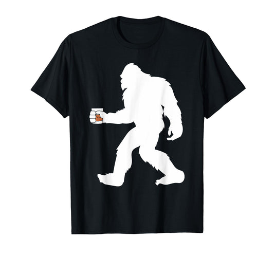 Bourbon Whiskey Drinking Bigfoot Sasquatch T-Shirt