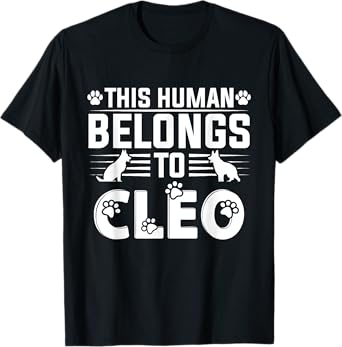 Dog Name Cleo Personalised Gift This Human Belongs To a Dog T-Shirt