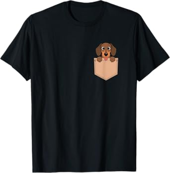Dachshunds In Pocket Dog Owner Cute Puppy Lover Men Women Kids T-Shirt