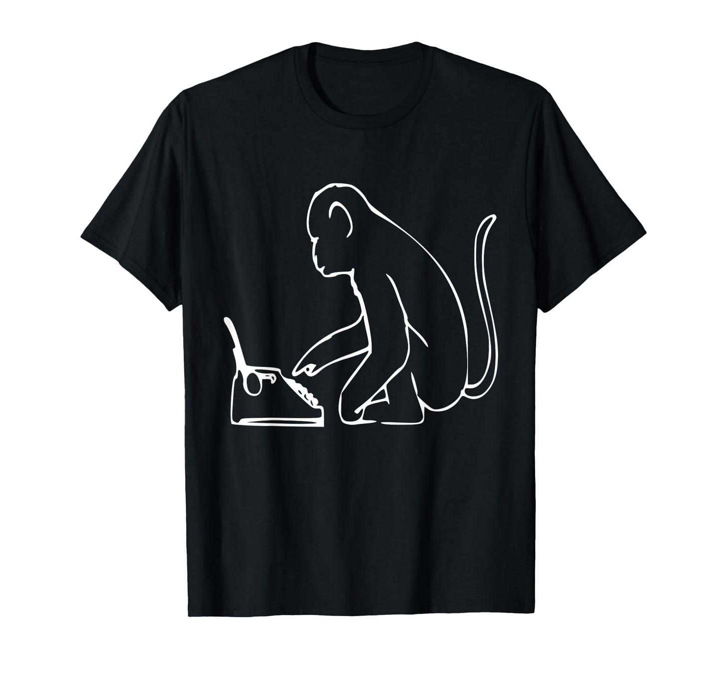 Monkey Typewriter T-Shirt Infinity William Shakespeare Tee T-Shirt