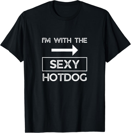 Funny I'm With The Sexy Hot Dog Couples Halloween Party T-Shirt