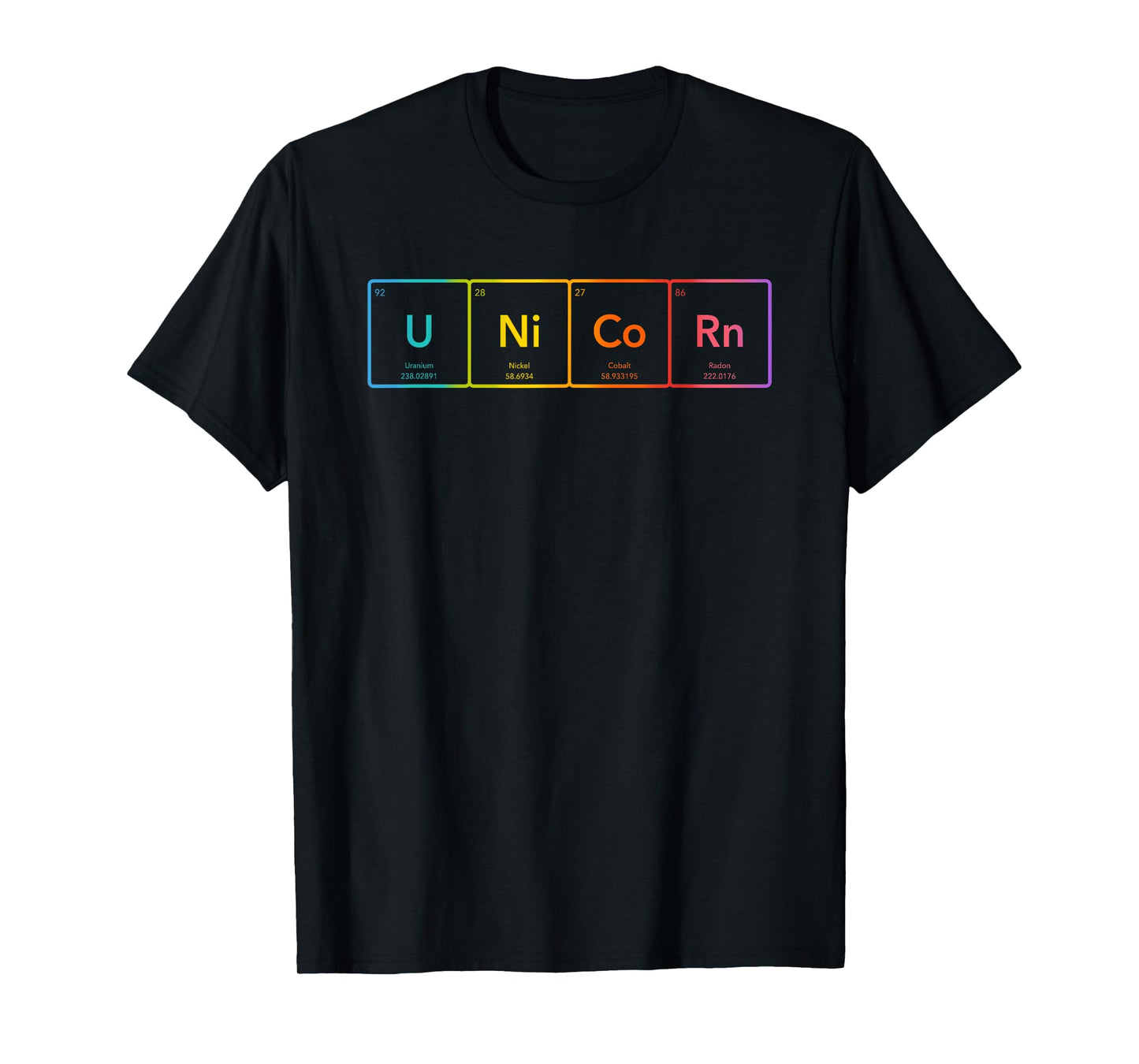 Periodic Table of Elements Rainbow Unicorn T-Shirt T-Shirt