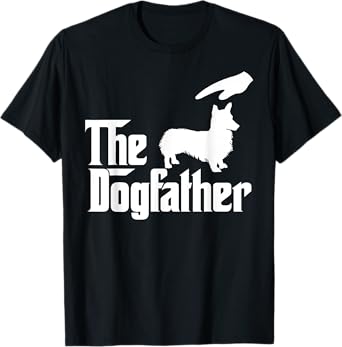 Corgi Dog Dad The DogFather Funny Dogs Lovers T-Shirt for Men Women Kids