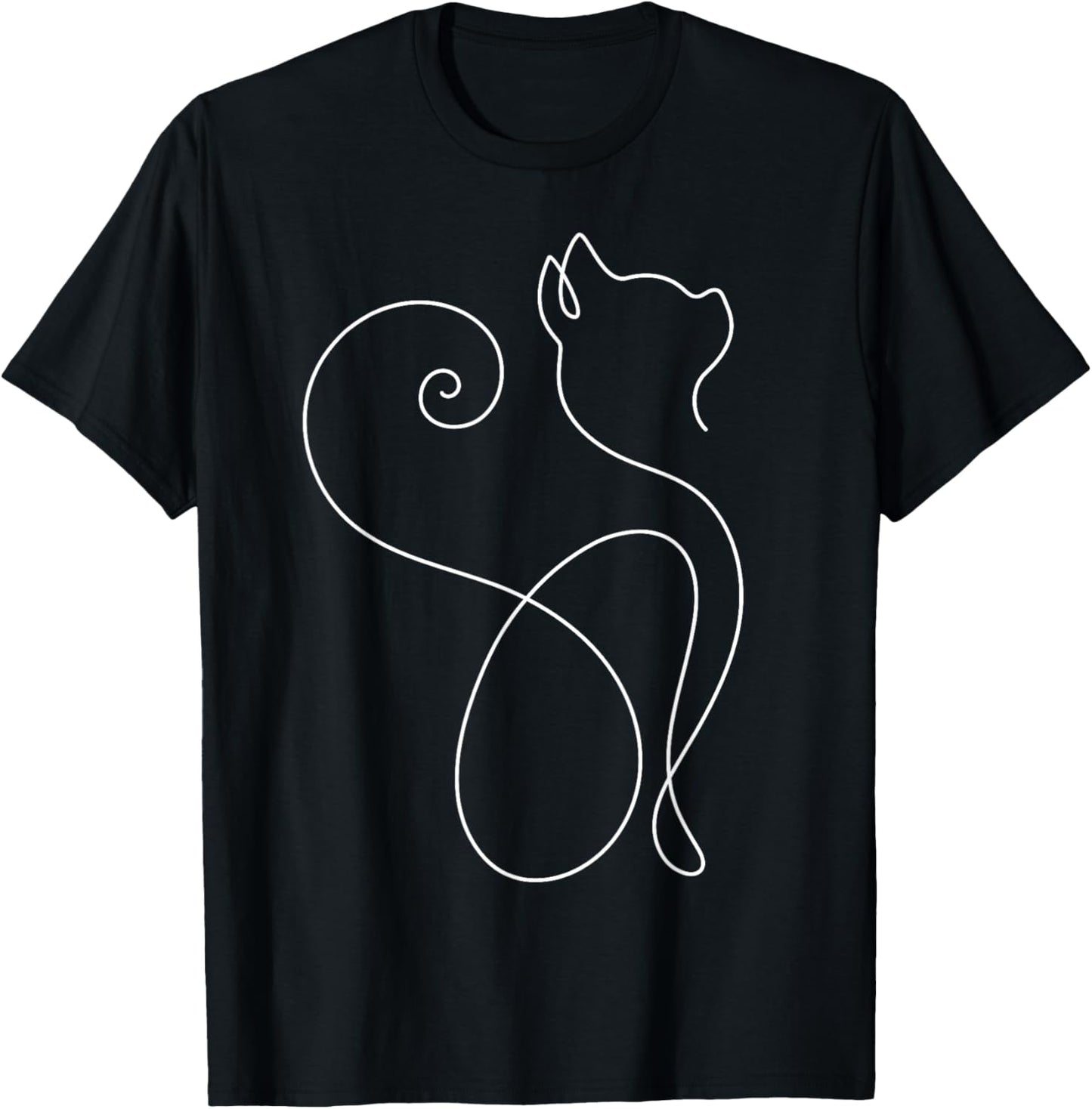 Minimalist Cat Tshirt - Minimalism - Outline Lineart Tee T-Shirt