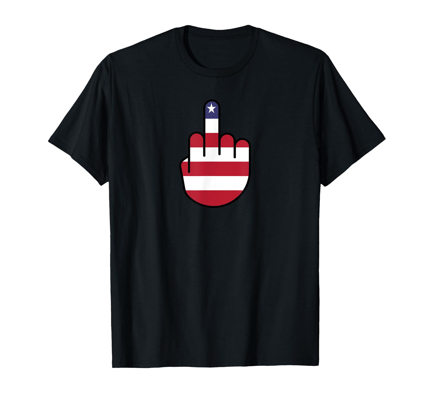 Patriotic US Flag Middle Finger T-Shirt