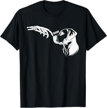 Dog Lover Skeleton Hand Boop Funny Halloween 2023 Labrador T-Shirt
