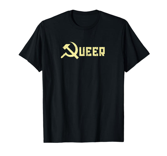 Queer Communist hammer and sickle socialism pride cream T-Shirt