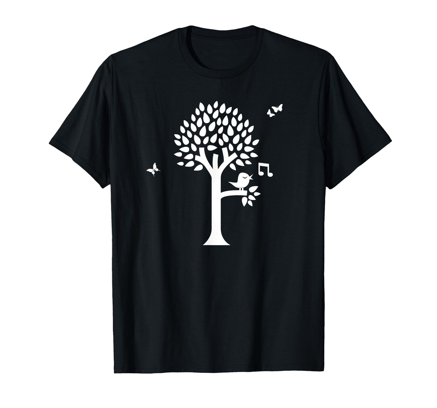 Spring Summer Tree With Songbird And Butterflies T-Shirt