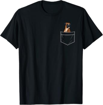 Cool Boxer Dog For Men Women Dog Lover Owner Pocket Animal T-Shirt