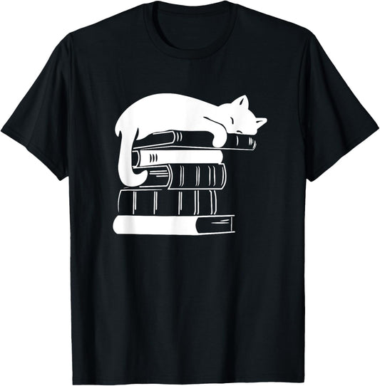 Books and Cats, Cat Lover, Cat Mom, Book Lovers T-Shirt