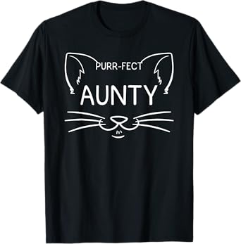 Purr-fect Aunty Funny Cat Lover Aunt Aunties Kitty Owner T-Shirt