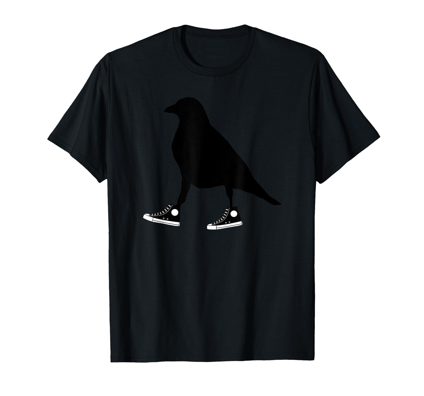 Funny Crow In Tennis Shoes Ornithology Novelty Bird Design T-Shirt