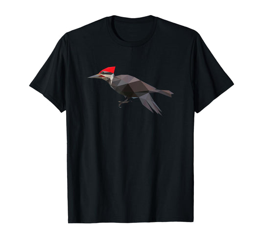 Geometric Woodpecker Bird Shirt Birdwatching Bird Lover T-Shirt