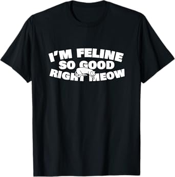 I'm Feline So Good Right Meow Cute Kitty Cat Feline Gift T-Shirt