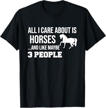 Funny Cute Horse Shirt Gift Men Women Teens T-Shirt