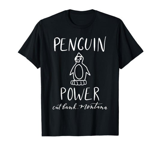 Penguin Power Cut Bank Montana T-Shirt Women's Men's Youth
