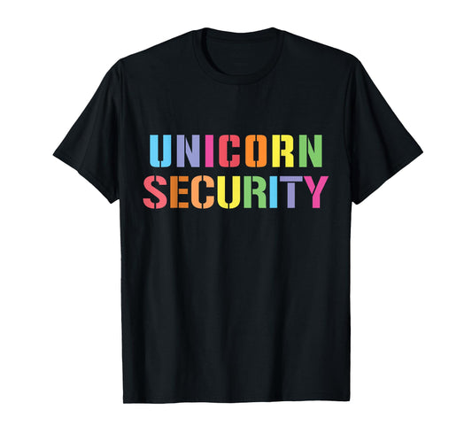 Halloween Dad Mom Daughter Adult Costume, Unicorn Security T-Shirt