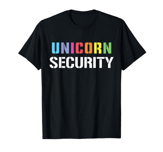 Halloween Dad Mom Daughter Adult Costume, Unicorn Security T-Shirt