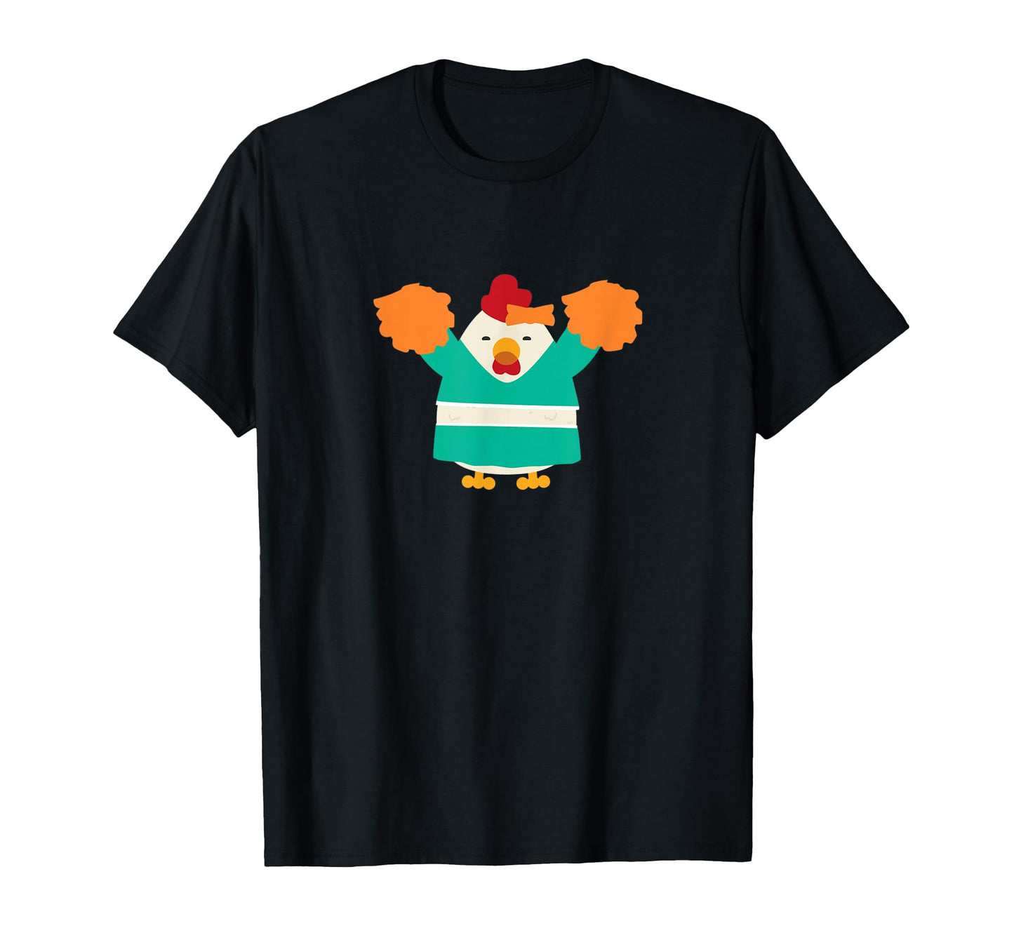 Cheerleading Chicken Funny Cheerleader Pom Poms T-Shirt