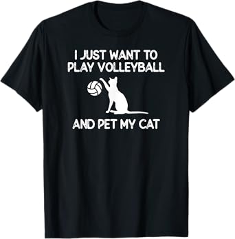 Volleyball Women Cat Lover Gift Volleyball Cat T-Shirt