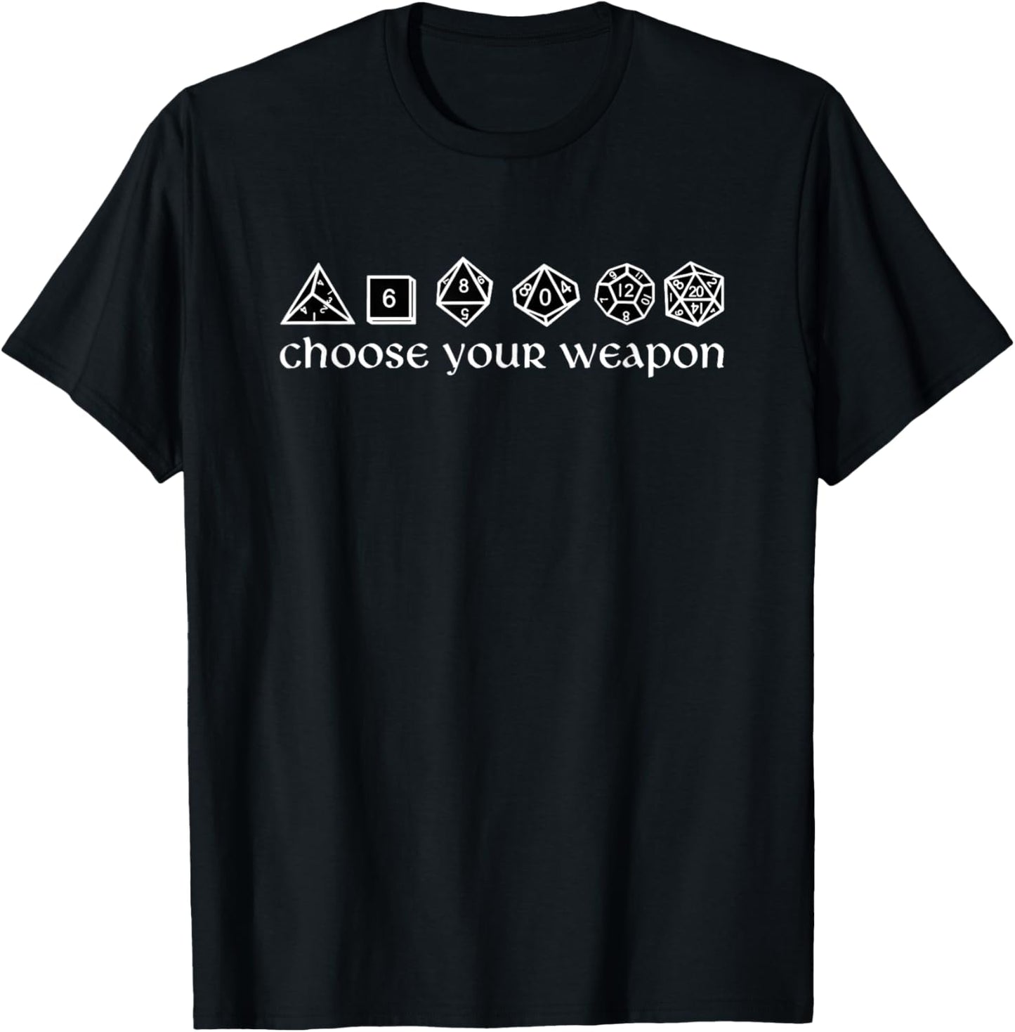 Spicy Cat Design Official Artwear Designs 2022 Black Unisex Adult Gamer T-Shirt, Small, Short Sleeve, Classic Fit, Cotton 100%, Game Dice RPG Tabletop Gaming Gift Choose Your Weapon