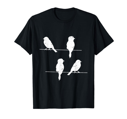 Birds On A Wire Funny and Cute Bird Lover Graphic T-Shirt T-Shirt