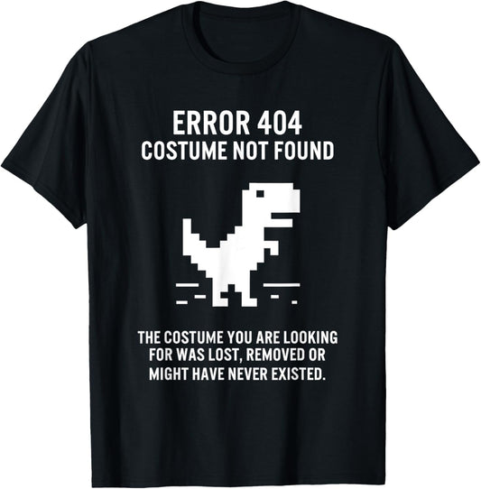 Halloween Error 404 Costume Not Found Coding Programmer Geek T-Shirt
