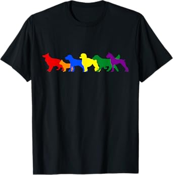 LGBT Rainbow Dog Paw Gay Pride Colors LGBTQ Ally Pride Month T-Shirt for Men Women