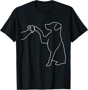 Human And Dog Paw Fist Bump Dog Lover Dog And Man Friendship T-Shirt