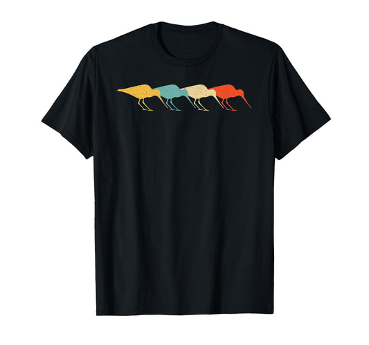 Curlew Vintage Retro Wader Bird Animal Lover 60s 70s Gift T-Shirt