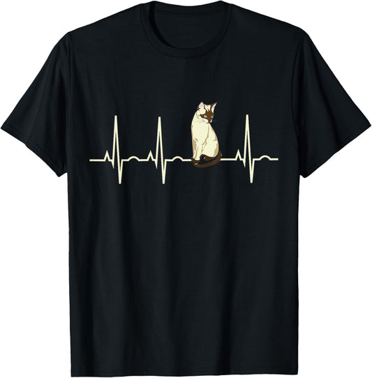 Siamese Cat Shirt - Siamese Cat Heartbeat Gift T-Shirt T-Shirt