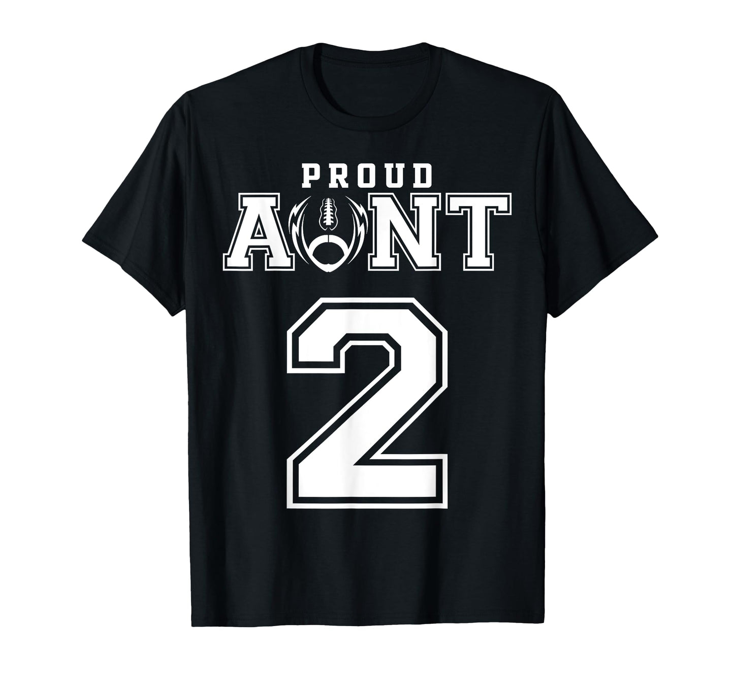 Custom Proud Football Aunt Number 2 Personalized For Women T-Shirt