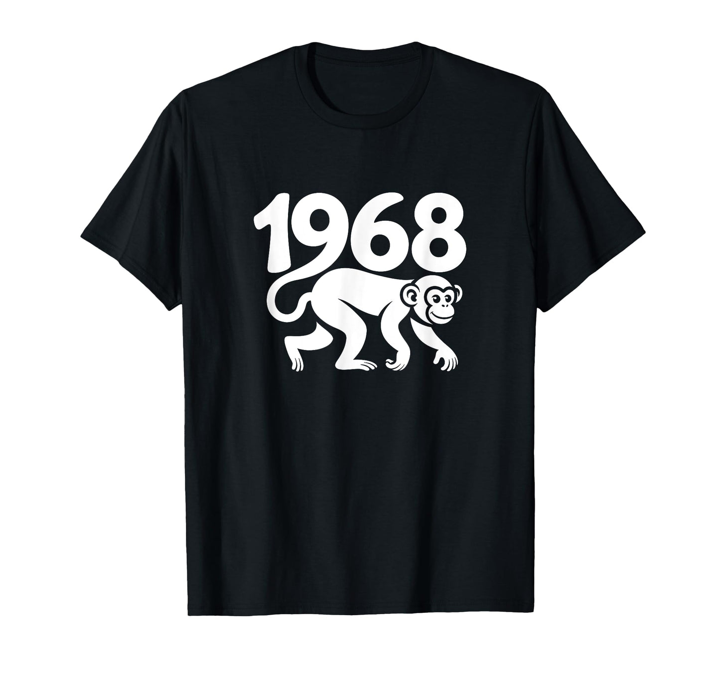 1968 Monkey - Chinese Zodiac Year Personalized Word Art T-Shirt