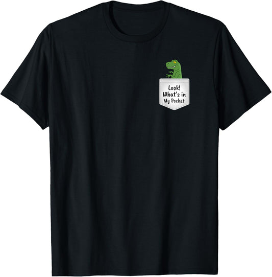 Dinosaur in Pocket T-Shirt. T-Shirt