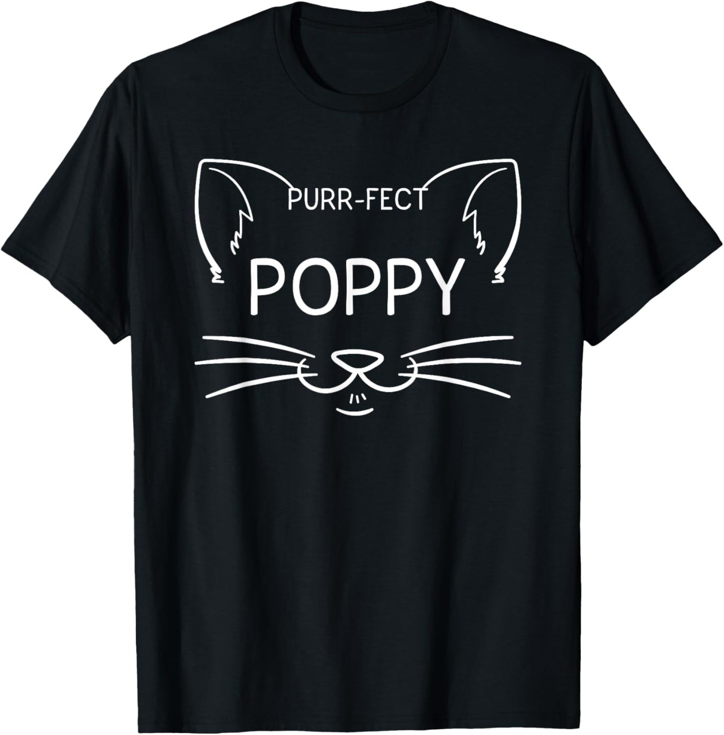 Purr-fect Poppy Funny Cat Lover Grandfather Kitten Owner T-Shirt