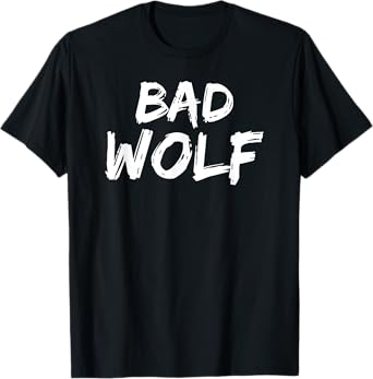 Bad Wolf In A Distressed Savage Look Tee Shirt T-Shirt