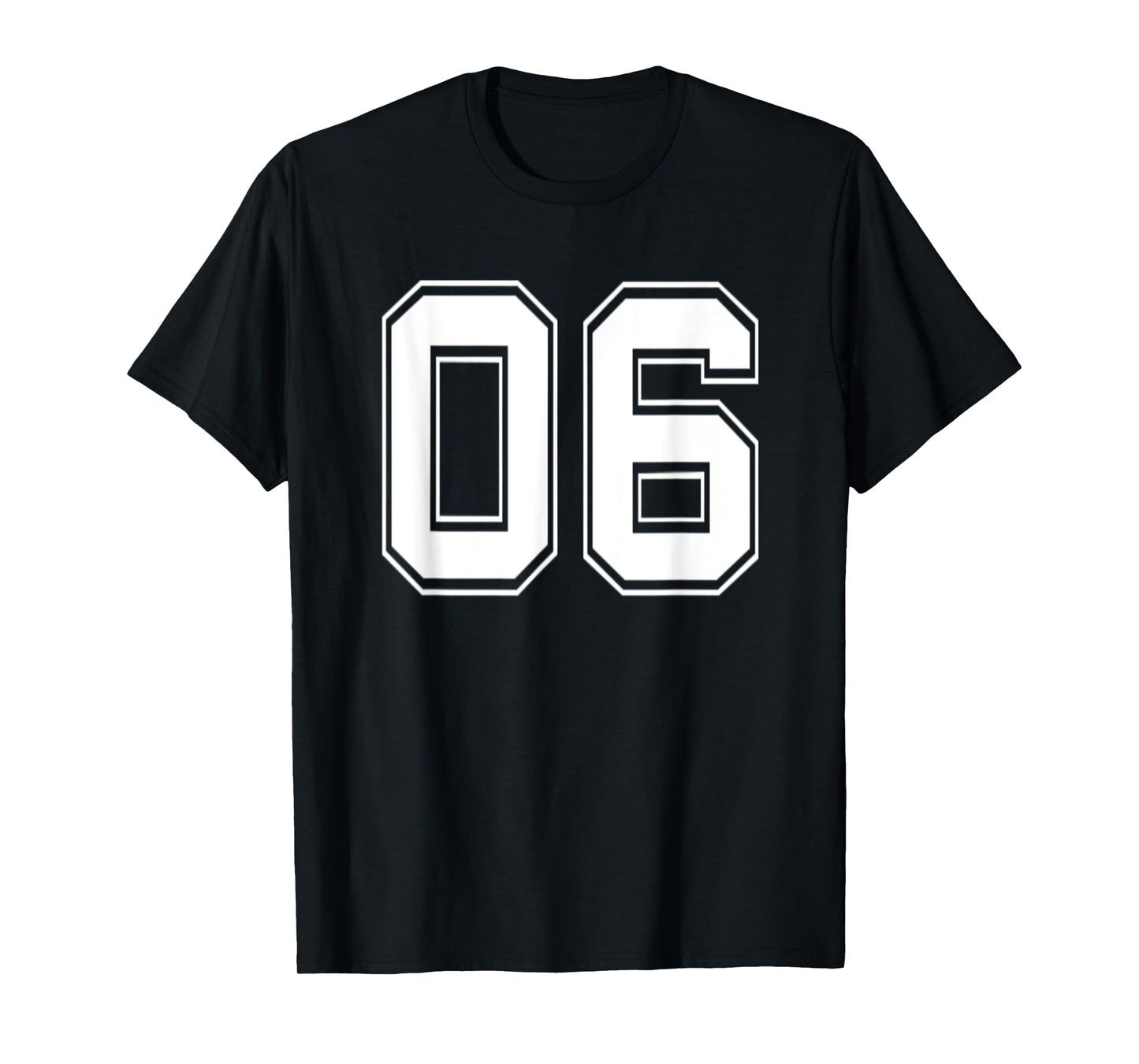 Number 06 TShirt Baseball Football Soccer Birthday T-Shirt